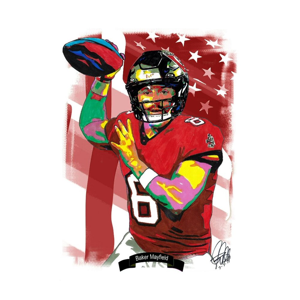 Baker Mayfield Tampa Bay Buccaneers Football QB Poster Print Wall Art 11x17